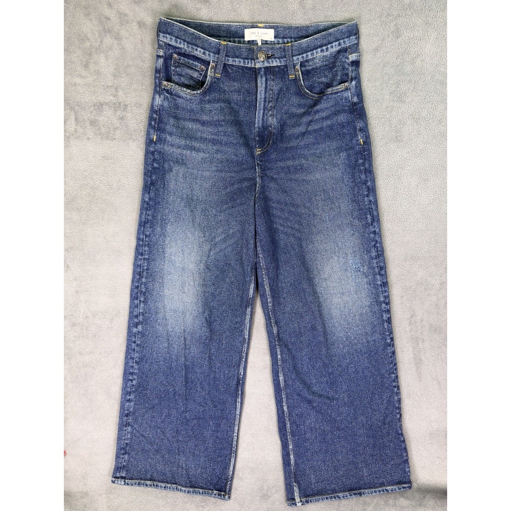 rag & bone Jeans Womens 28 Blue Miramar Terry Sofie Wide Leg Sweatpant Joggers